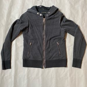 rag & bone Women's Dark Charcoal Zip Hoodie